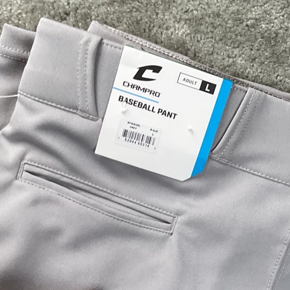 Champro Baseball Pants Adult Large Grey New With Tags Athletic Trousers BP41 - Picture 5 of 6